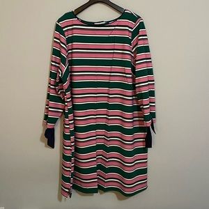 Draper James for Eloquii Pink and Green Striped Dress